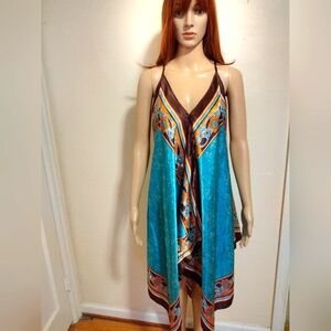 Boho silky scarf dress, L/XL